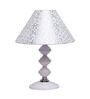 Silver Shade Table Lamp With Metal Base