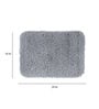 Silver Solid Polyester 24x16 Inches AntiSkid Bath Mat