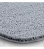 Silver Solid Polyester 24x16 Inches AntiSkid Bath Mat
