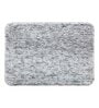 Silver Solid Shaggy Polyester 24x16 Inches AntiSkid Bath Mat