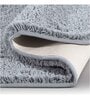 Silver Solid Polyester 24x16 Inches AntiSkid Bath Mat