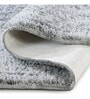 Silver Solid Shaggy Polyester 24x16 Inches AntiSkid Bath Mat