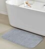 Silver Solid Polyester 28x20 Inches Anti Skid Bath Mat