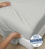Silver Solid 1000 TC Cotton Super King Sized Bedsheet with 4 Pillow Covers