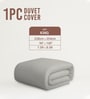 Silver Solid 400 TC Cotton Double Sized Duvet Cover