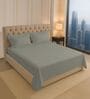 Silver Solid 400 TC Cotton King Sized Bedsheet with 2 Pillow Covers