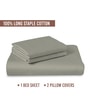 Silver Solid 400 TC Cotton King Sized Bedsheet with 2 Pillow Covers