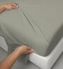 Silver Solid 400 TC Cotton King Sized Bedsheet with 2 Pillow Covers