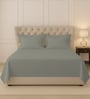 Silver Solid 400 TC Cotton King Sized Bedsheet with 2 Pillow Covers
