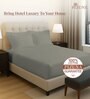 Silver Solid 400 TC Cotton King Sized Fitted sheet with 2 Pillow Covers
