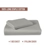 Silver Solid 400 TC Cotton Single Sized Bedsheet with 1 Pillow Cover