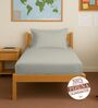 Silver Solid 400 TC Cotton Single Sized Fitted sheet with 1 Pillow Cover