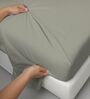Silver Solid 400 TC Cotton Super King Sized Bedsheet with 4 Pillow Covers