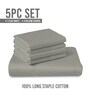 Silver Solid 600 TC Cotton Super King Sized Bedsheet with 4 Pillow Covers