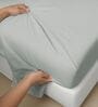Silver Solid 800 TC Cotton Super King Sized Bedsheet with 4 Pillow Covers