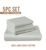 Silver Solid 800 TC Cotton Super King Sized Bedsheet with 4 Pillow Covers