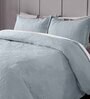 Silver Solid GSM 300 Pure Cotton King Size Bedcover With 2 Pillow Covers