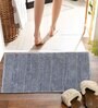 Silver Striped MicroFibre 14x10 Inches Antiskid Bath Mats