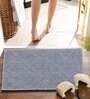 Silver Solid MicroFibre 15x10 Inches Antiskid Bath Mats