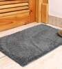 Silver Solid Microfibre 24x16 Inches AntiSkid Bath Mat