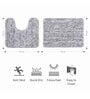 Grey Solid Polyester 28x20 Inches AntiSkid 1 Bathmat & 1 Contour Mat
