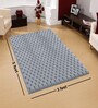 Silver Solid Polyester 3 X 5 Feet Turtle Fur Machine Made Carpet
