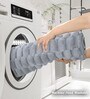 Silver Solid Polyester 3 X 5 Feet Turtle Fur Machine Made Carpet