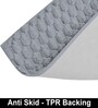 Silver Solid Polyester 3 X 5 Feet Turtle Fur Machine Made Carpet