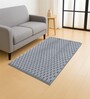 Silver Solid Polyester 3 X 5 Feet Turtle Fur Machine Made Carpet