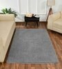 Silver Solid Polyester 5 ft x 7 ft Machine made Carpet