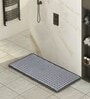 Silver Solid PVC 32x14 Inches Antiskid Shower Bath Mat