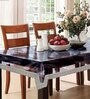 Silver Solids 1 Pc PVC 4 Seater Embellished Dining Table Cover