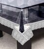 Silver Solids 1 Pc PVC 6 Seater Embellished Dining Table Cover