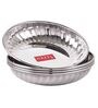 Basic 4.4 Inch Silver Stainless Steel (Set of 4) Quarter Plate