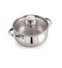 Silver Stainless Steel 1.3 ltr Induction & Gas Compatible Sandwich Bottom Handis with Glass Lid