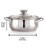 Silver Stainless Steel 1.3 ltr Induction & Gas Compatible Sandwich Bottom Handis with Glass Lid