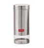 Silver Stainless Steel 1000 ml Transparent See Through Storage Container (Set of 2 )