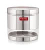 Silver Stainless Steel 1100 ml Mouth See Through Storage Container (Set of 2 )