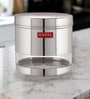 Silver Stainless Steel 1100 ml Mouth See Through Storage Container (Set of 2 )