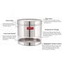 Silver Stainless Steel 1100 ml Mouth See Through Storage Container (Set of 2 )