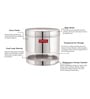 Silver Stainless Steel 1100 ml Mouth See Through Storage Container (Set of 6 )
