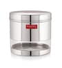 Silver Stainless Steel 1100 ml Mouth See Through Storage Container (Set of 6 )