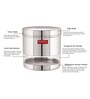 Silver Stainless Steel 1350 ml Mouth See Through Storage Container (Set of 3 )
