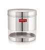 Silver Stainless Steel 1350 ml Mouth See Through Storage Container (Set of 3 )