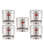Silver Stainless Steel 1350 ml Mouth See Through Storage Container (Set of 5 )