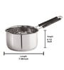 Silver Stainless Steel 18 cm Induction and Gas Compatible Sauce Pan with Wire Handle