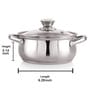 Silver Stainless Steel 2 ltr Induction & Gas Compatible Sandwich Bottom Handis with Glass Lid