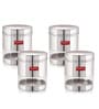 Silver Stainless Steel 350 ml Mouth See Through Storage Container (Set of 4 )