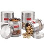 Silver Stainless Steel 400 ml Finish See Through Storage Container (Set of 4 )