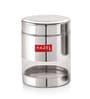 Silver Stainless Steel 400 ml Glossy See Through Storage Container (Set of 3 )